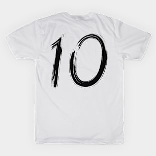 Hand Drawn Letter Number 10 ten T-Shirt